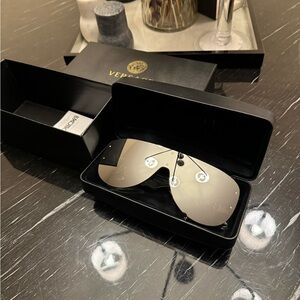 Versace Silver Sunglasses with Black Case